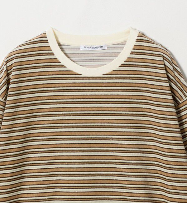 BEAUTY&YOUTH UNITED ARROWS「ベロアボーダー ロングスリーブ Tシャツ」|Tシャツ・カットソー|