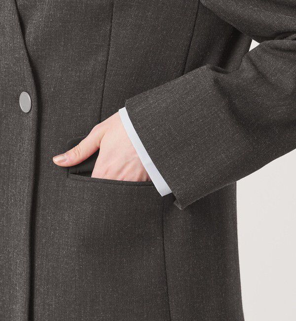 BEAUTY&YOUTH UNITED ARROWS「【WEB限定 Wardrobe DAILY MINIMAL】メランジ ダブルノーカラージャケット ウォッシャブル」|ノーカラージャケット|