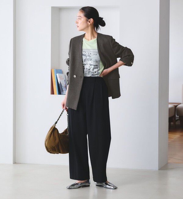 BEAUTY&YOUTH UNITED ARROWS「【WEB限定 Wardrobe DAILY MINIMAL】メランジ ダブルノーカラージャケット ウォッシャブル」|ノーカラージャケット|
