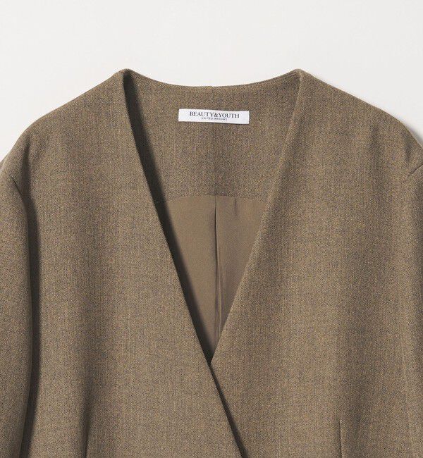 BEAUTY&YOUTH UNITED ARROWS「【WEB限定 Wardrobe DAILY MINIMAL】メランジ ダブルノーカラージャケット ウォッシャブル」|ノーカラージャケット|