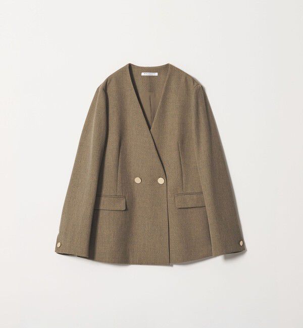 BEAUTY&YOUTH UNITED ARROWS「【WEB限定 Wardrobe DAILY MINIMAL】メランジ ダブルノーカラージャケット ウォッシャブル」|ノーカラージャケット|