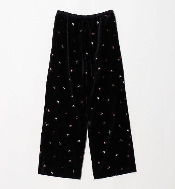 BEAUTY&YOUTH UNITED ARROWS「ベロア エンブロイダリー イージーパンツ」|チノ|BLACK
