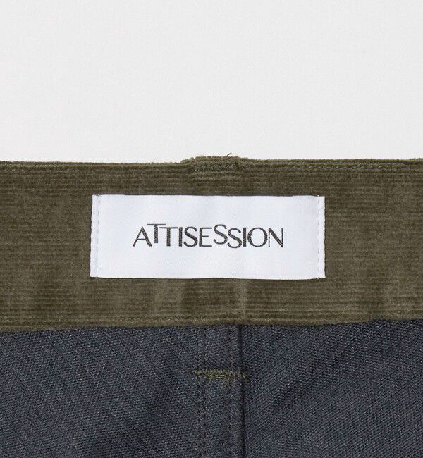 ATTISESSION「＜ATTISESSION＞CORD&times;レザーライク パンツ」|チノ|