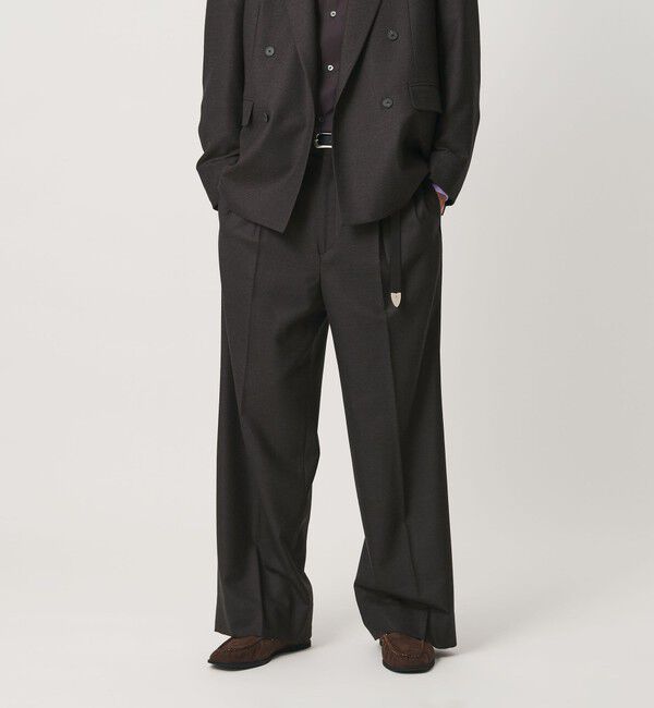 BEAUTY&YOUTH UNITED ARROWS「N/SUIT サキソニー 2プリーツ ワイド スラックス」|チノ|