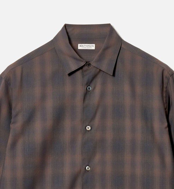 BEAUTY&YOUTH UNITED ARROWS「尾州 ウーステッド チェック レギュラー シャツ GRANDE TAPERD型 ウォッシャブル MADE IN JAPAN」|シャツ・ブラウス|