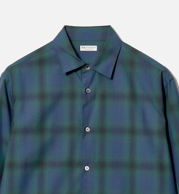 BEAUTY&YOUTH UNITED ARROWS「尾州 ウーステッド チェック レギュラー シャツ GRANDE TAPERD型 ウォッシャブル MADE IN JAPAN」|シャツ・ブラウス|
