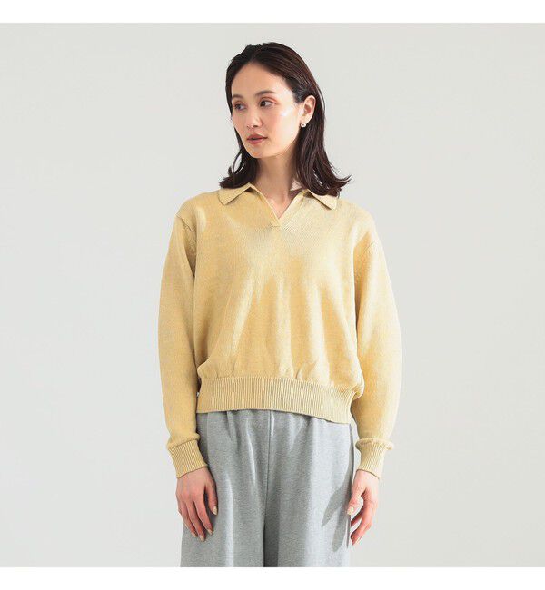 Demi-Luxe BEAMS 「【別注】BATONER / リネン スキッパーネック ニット」|ニット・セーター|