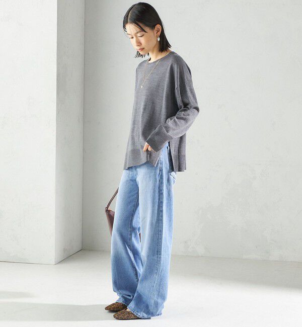 SHIPS for women「〈手洗い可能〉14G ウォッシャブル クルーネック ニット プルオーバー」|ニット・セーター|