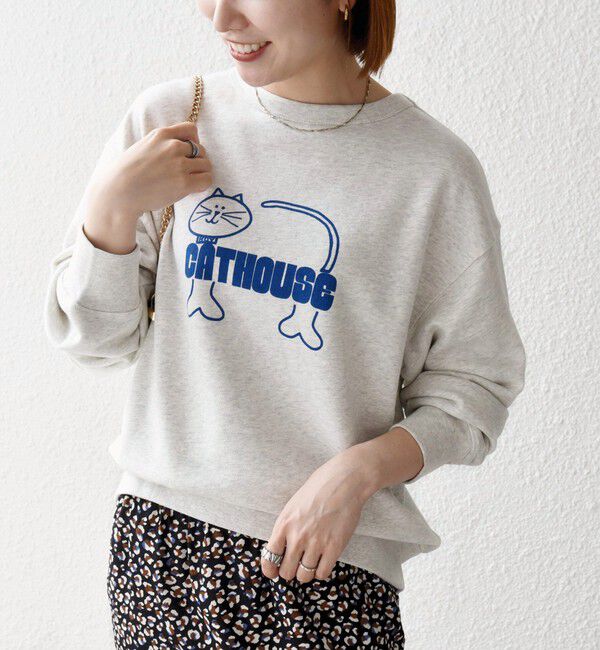 SHIPS any「【SHIPS any別注】THE KNiTS:〈洗濯機可能〉ロゴ プリント スウェット 26AW」|スウェット・ジャージ|ナチュラル