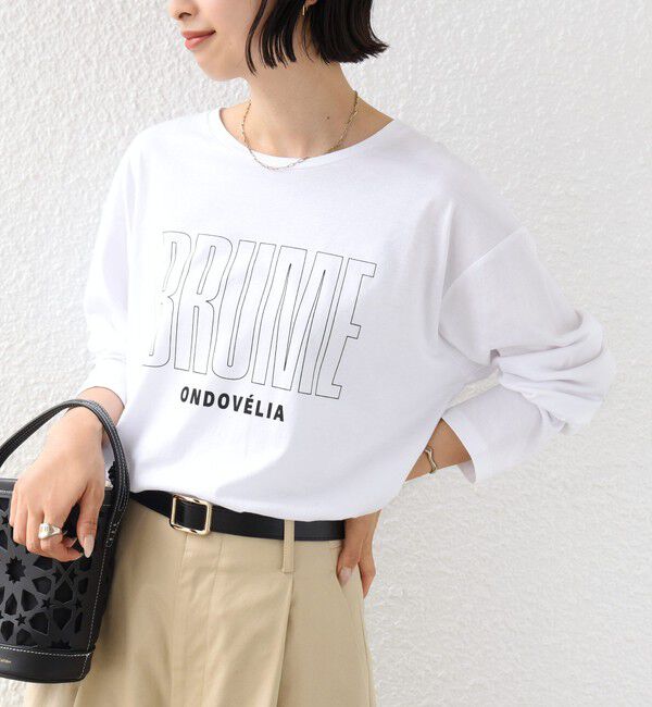 SHIPS for women「メルティ コットン ロゴ ロング スリーブ TEE」|Tシャツ・カットソー|