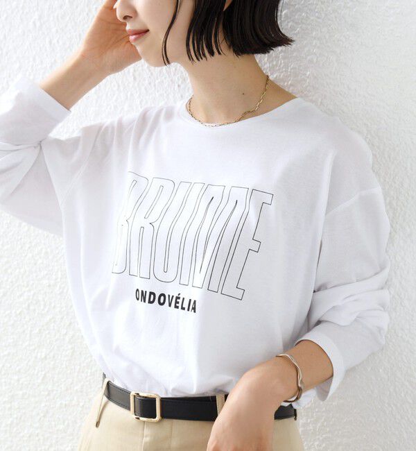 SHIPS for women「メルティ コットン ロゴ ロング スリーブ TEE」|Tシャツ・カットソー|