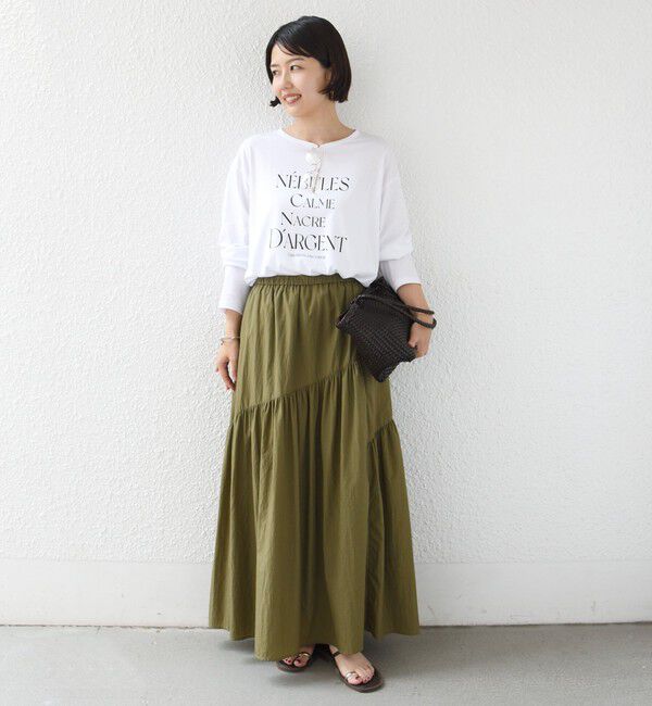 SHIPS for women「メルティ コットン ロゴ ロング スリーブ TEE」|Tシャツ・カットソー|