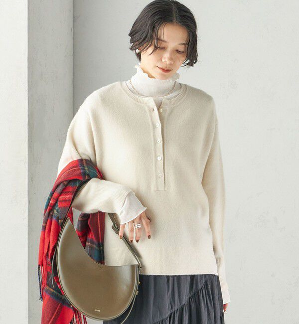 SHIPS for women「《予約》〈手洗い可能〉ウール カシミヤ 2WAY ヘンリーネック プルオーバー」|ニット・セーター|