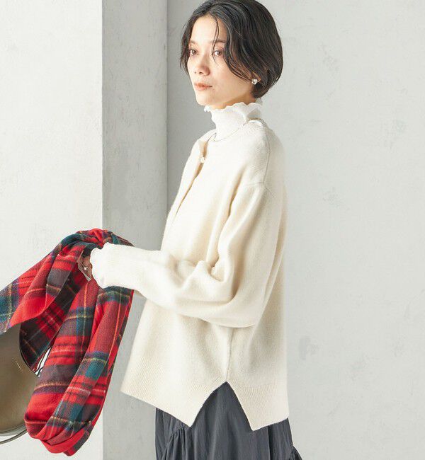 SHIPS for women「《予約》〈手洗い可能〉ウール カシミヤ 2WAY ヘンリーネック プルオーバー」|ニット・セーター|
