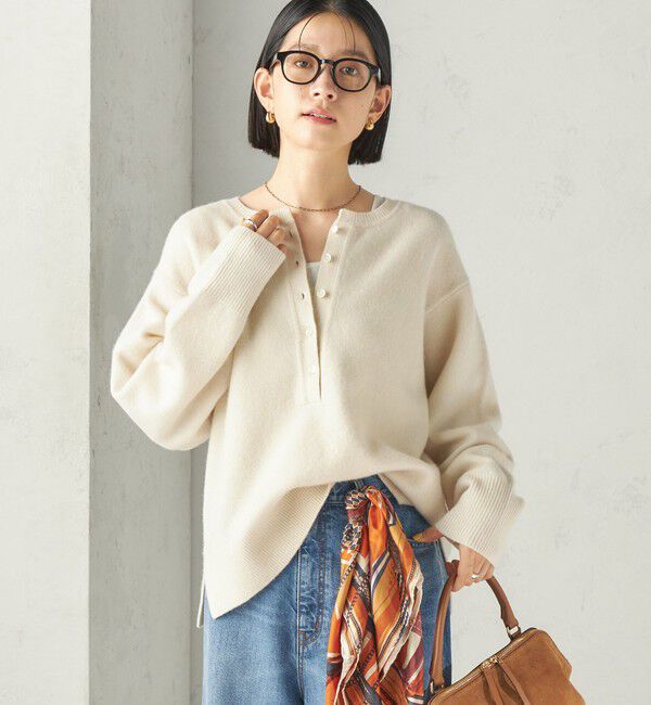 SHIPS for women「《予約》〈手洗い可能〉ウール カシミヤ 2WAY ヘンリーネック プルオーバー」|ニット・セーター|