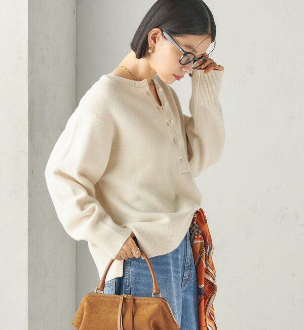 SHIPS for women「《予約》〈手洗い可能〉ウール カシミヤ 2WAY ヘンリーネック プルオーバー」|ニット・セーター|