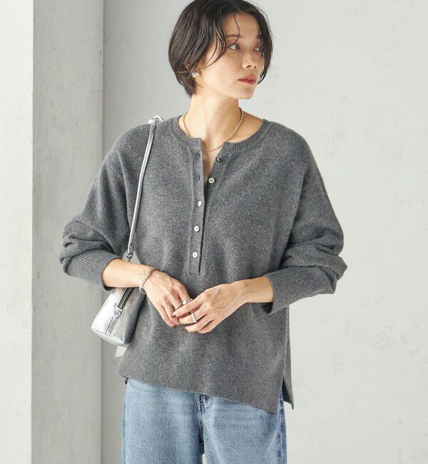 SHIPS for women「《予約》〈手洗い可能〉ウール カシミヤ 2WAY ヘンリーネック プルオーバー」|ニット・セーター|