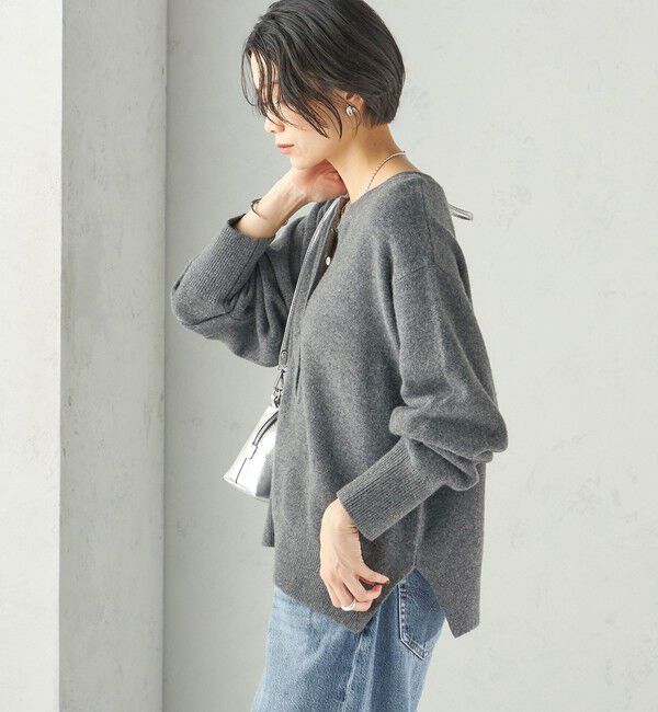 SHIPS for women「《予約》〈手洗い可能〉ウール カシミヤ 2WAY ヘンリーネック プルオーバー」|ニット・セーター|