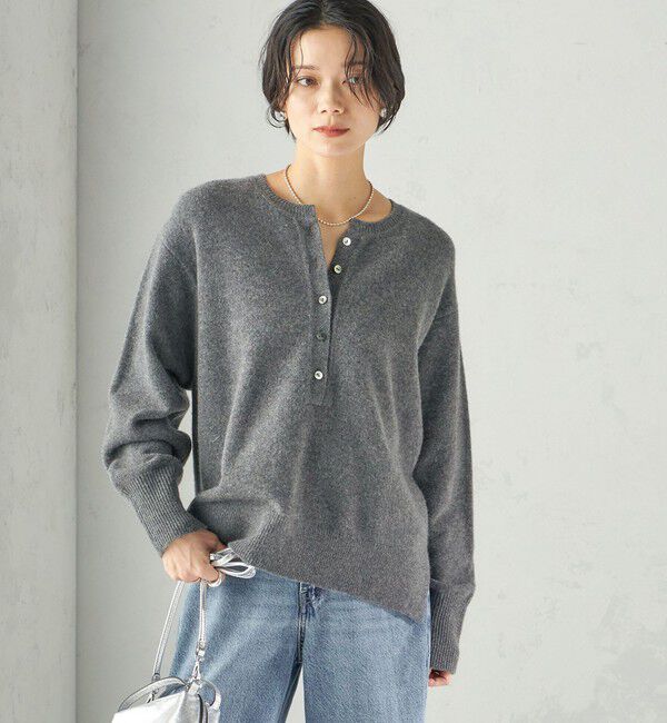 SHIPS for women「《予約》〈手洗い可能〉ウール カシミヤ 2WAY ヘンリーネック プルオーバー」|ニット・セーター|