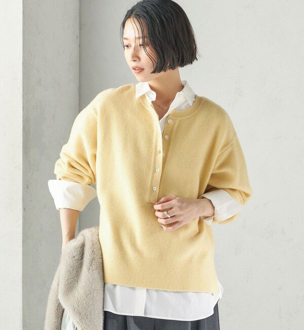 SHIPS for women「《予約》〈手洗い可能〉ウール カシミヤ 2WAY ヘンリーネック プルオーバー」|ニット・セーター|