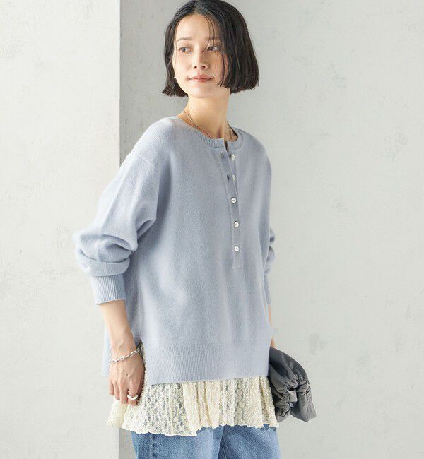 SHIPS for women「《予約》〈手洗い可能〉ウール カシミヤ 2WAY ヘンリーネック プルオーバー」|ニット・セーター|