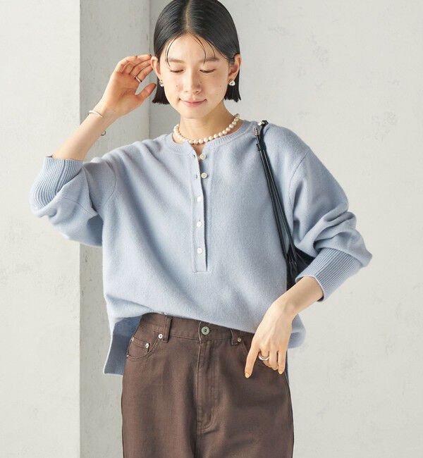SHIPS for women「《予約》〈手洗い可能〉ウール カシミヤ 2WAY ヘンリーネック プルオーバー」|ニット・セーター|
