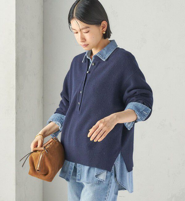 SHIPS for women「《予約》〈手洗い可能〉ウール カシミヤ 2WAY ヘンリーネック プルオーバー」|ニット・セーター|