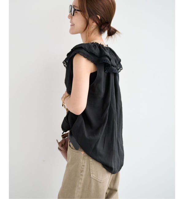 OUTDOOR PRODUCTS Usual Things「アンジェリカフリルレースノースリブラウス」|シャツ・ブラウス|