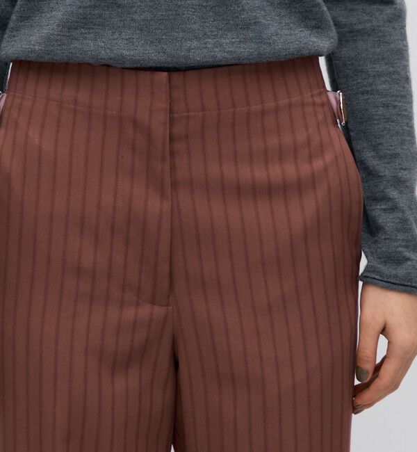 BACCA「ストライプギャバ ハイウエストストレートパンツ」|その他|