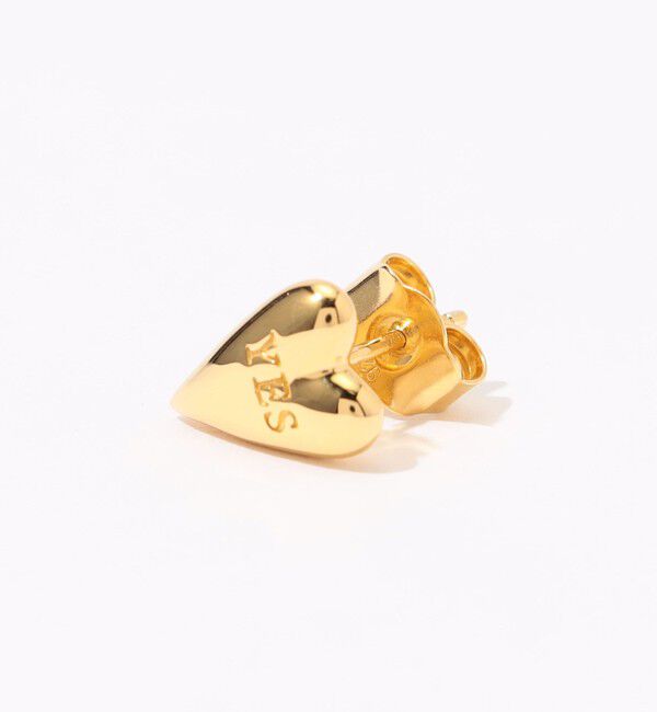 TOMORROWLAND GOODS「avgvst Yes-no Heart Studs ゴールドピアス」|ピアス|