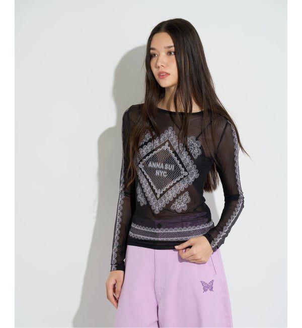 JOINT WORKS「anna sui nyc / アナスイエヌワイシー レースプリントシアトップ」|Tシャツ・カットソー|