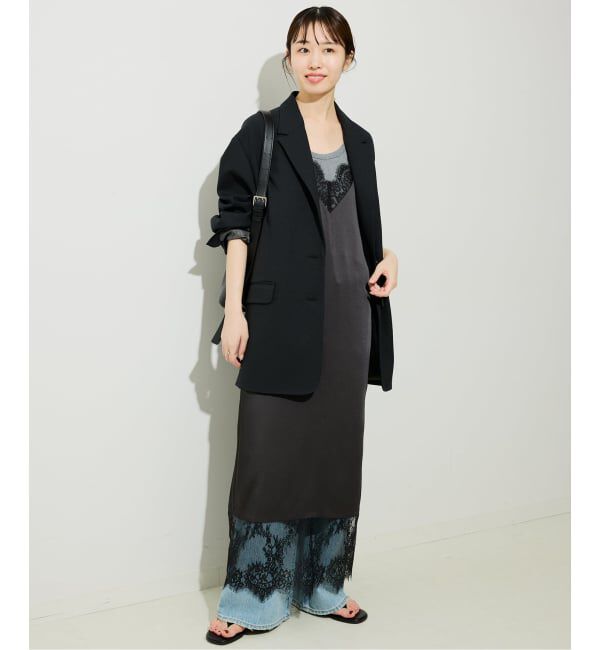 SLOBE IENA「《WEB限定/追加2》レースサテンワンピース」|ワンピース|
