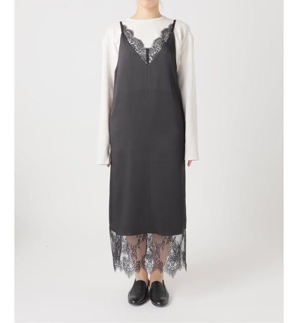 SLOBE IENA「《WEB限定/追加2》レースサテンワンピース」|ワンピース|
