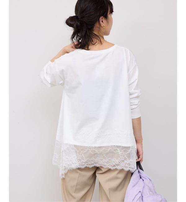 SLOBE IENA「レースコンビカットソー2」|Tシャツ・カットソー|