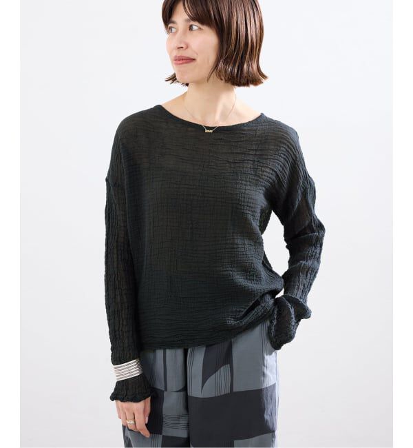 IENA「LES ATELIERS FRANCAIS DE CONFECTION T Manches Longues PE26TSMLGDC」|シャツ・ブラウス|ブラック