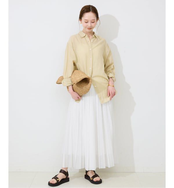 SLOBE IENA「《WEB限定/追加》PEボイルプリーツスカート」|スカート|