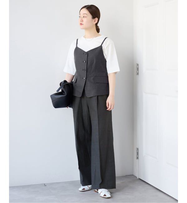 IENA「《セットアップ対応》ウォッシャブル リネン混シェイプジレ」|その他|