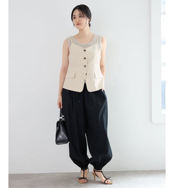 IENA「《セットアップ対応》ウォッシャブル リネン混シェイプジレ」|その他|