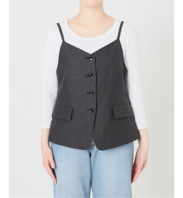 IENA「《セットアップ対応》ウォッシャブル リネン混シェイプジレ」|その他|