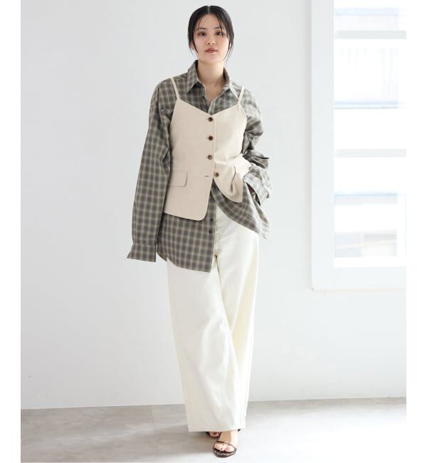 IENA「《セットアップ対応》ウォッシャブル リネン混シェイプジレ」|その他|
