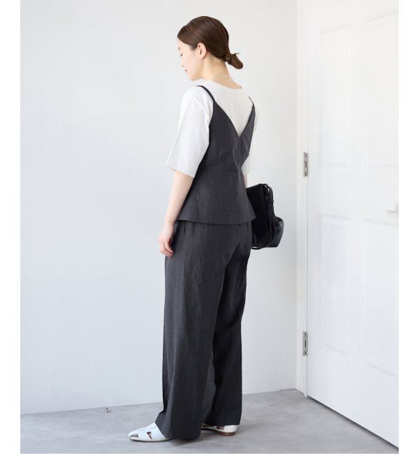 IENA「《セットアップ対応》ウォッシャブル リネン混シェイプジレ」|その他|
