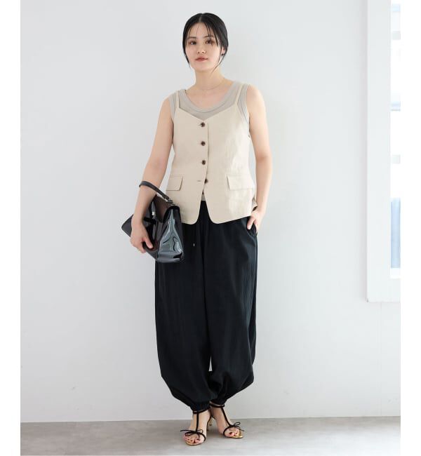 IENA「《セットアップ対応》ウォッシャブル リネン混シェイプジレ」|その他|