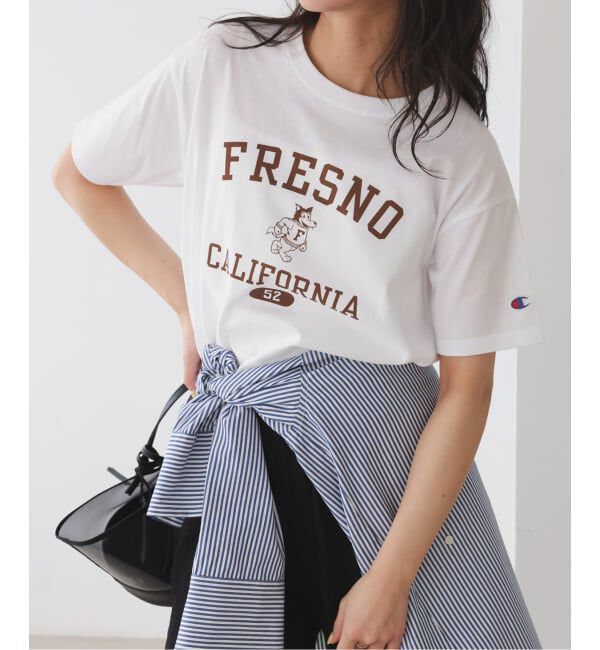 SLOBE IENA「《追加》Champion/チャンピオン SLOBE別注 ロゴTシャツ」|Tシャツ・カットソー|
