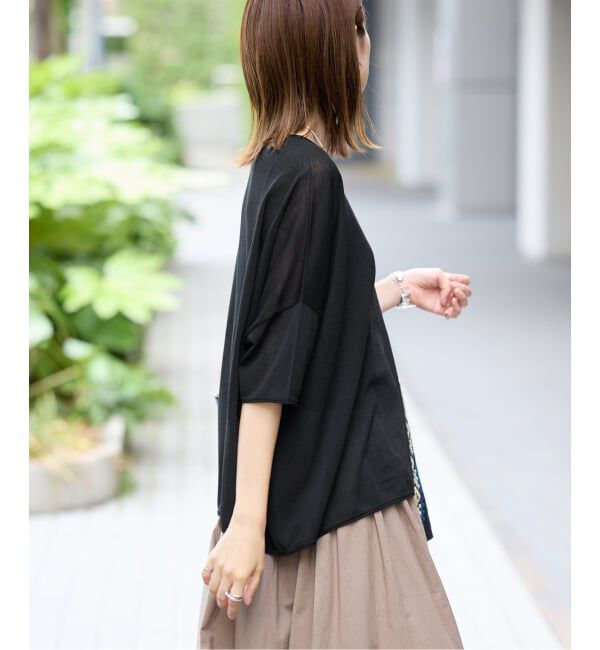 SLOBE IENA「《シリーズあり》コットンシルクハーフスリーブニット」|ニット・セーター|