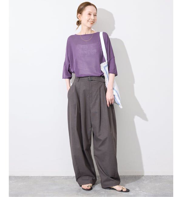 SLOBE IENA「《シリーズあり》コットンシルクハーフスリーブニット」|ニット・セーター|