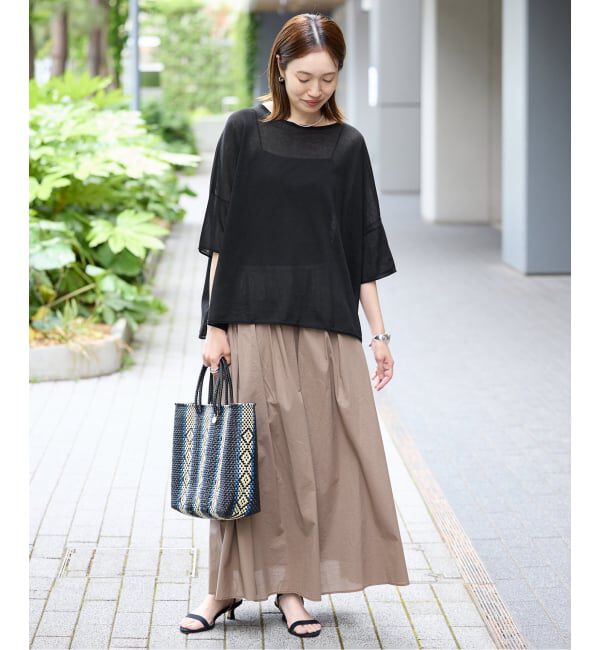 SLOBE IENA「《シリーズあり》コットンシルクハーフスリーブニット」|ニット・セーター|