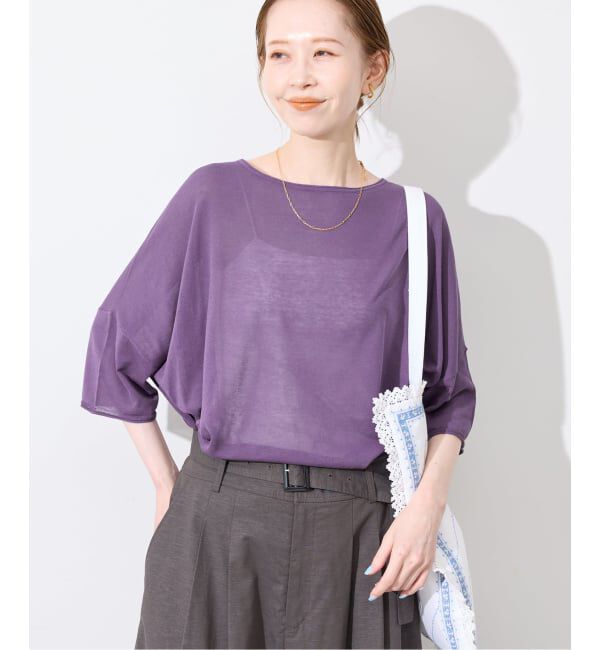 SLOBE IENA「《シリーズあり》コットンシルクハーフスリーブニット」|ニット・セーター|