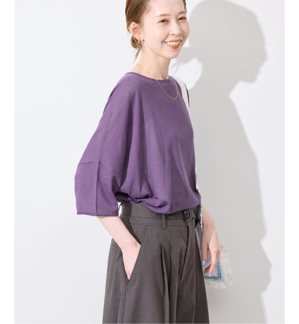 SLOBE IENA「《シリーズあり》コットンシルクハーフスリーブニット」|ニット・セーター|