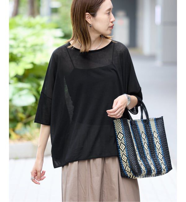 SLOBE IENA「《シリーズあり》コットンシルクハーフスリーブニット」|ニット・セーター|