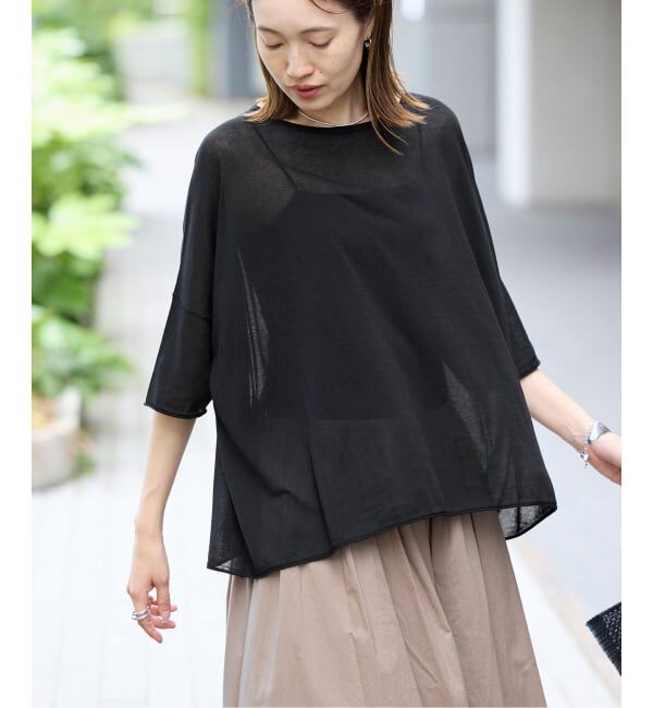 SLOBE IENA「《シリーズあり》コットンシルクハーフスリーブニット」|ニット・セーター|